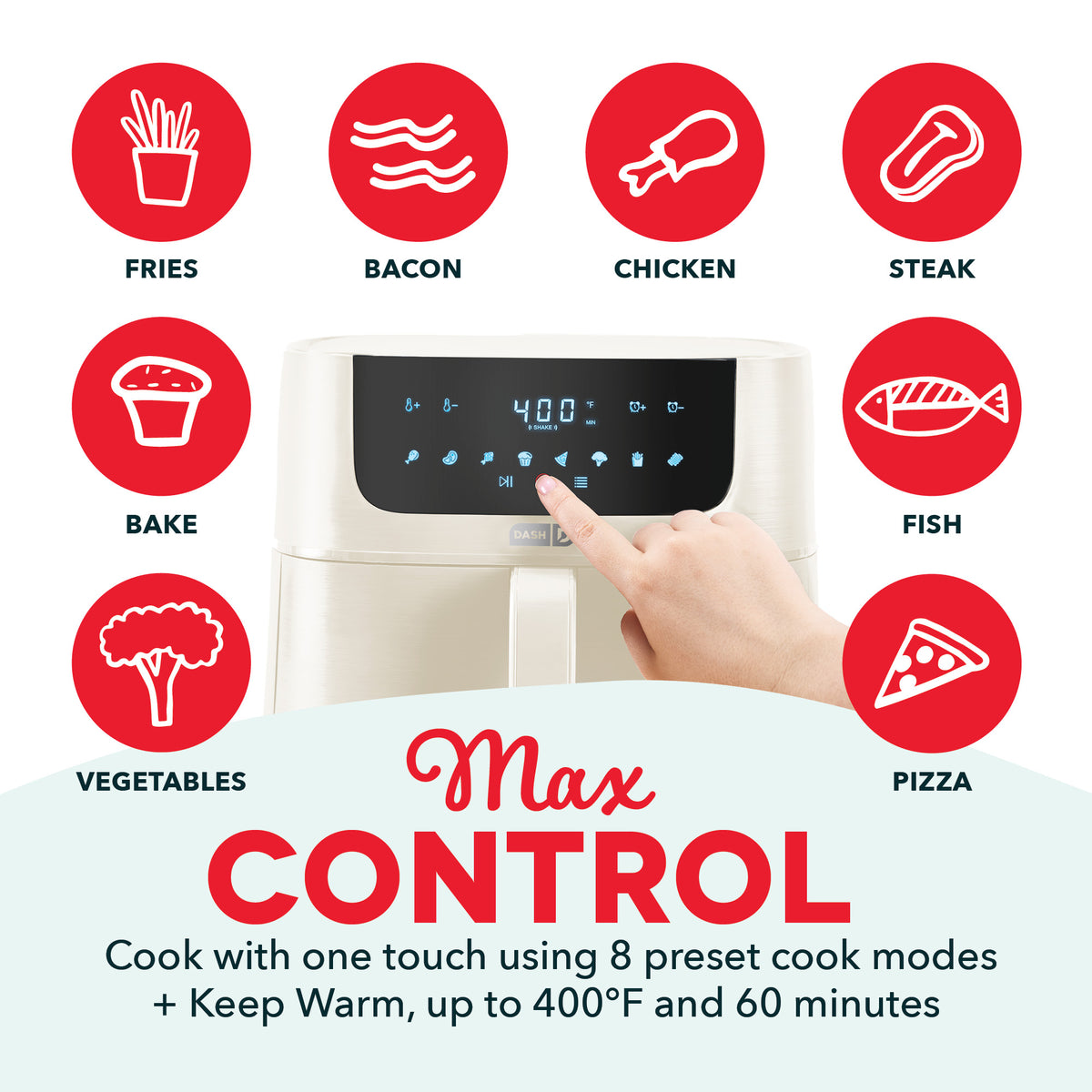 Tasti-Crisp™ 8QT Max Pro Ceramic Air Fryer Air Fryer Dash