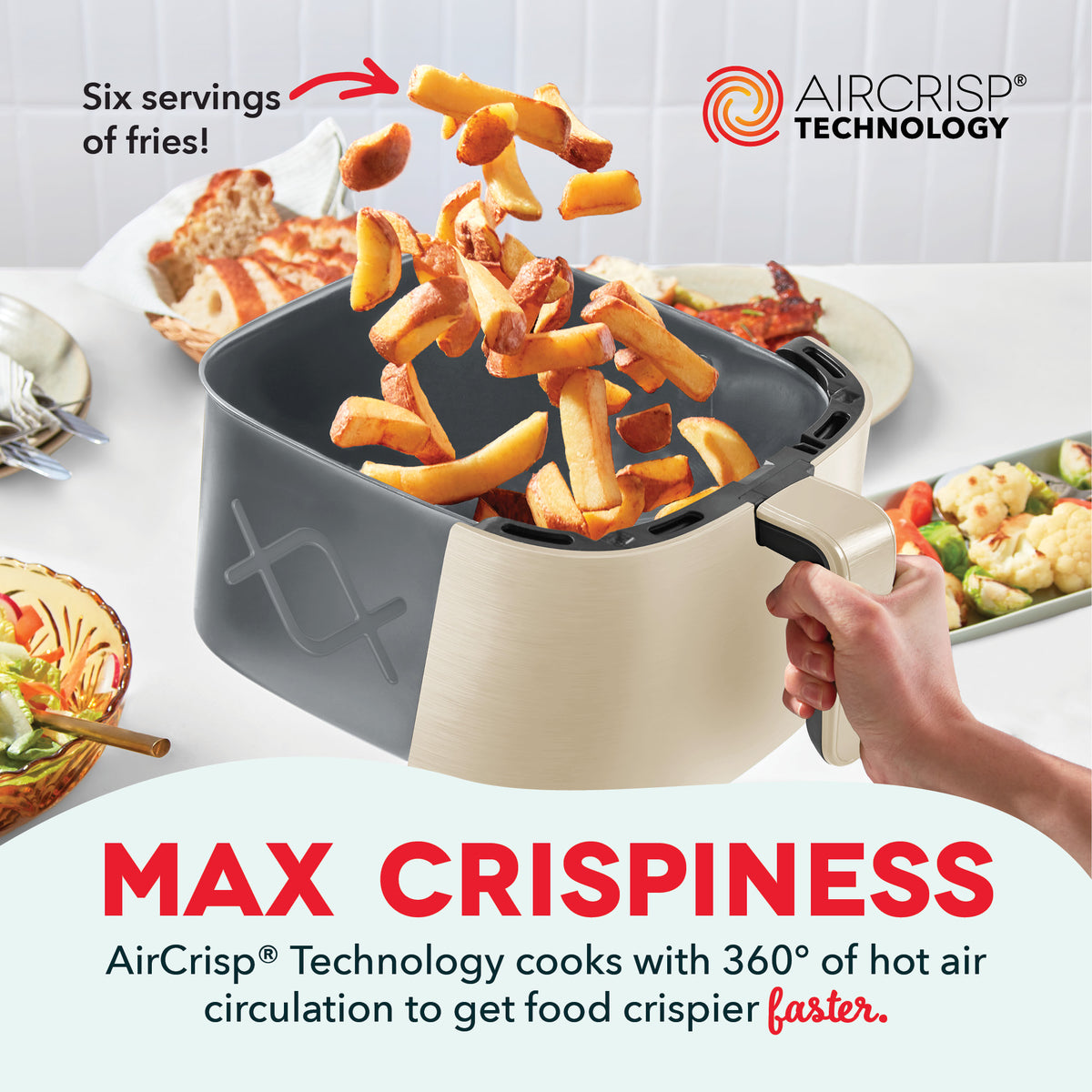 Tasti-Crisp™ 8QT Max Pro Ceramic Air Fryer Air Fryer Dash