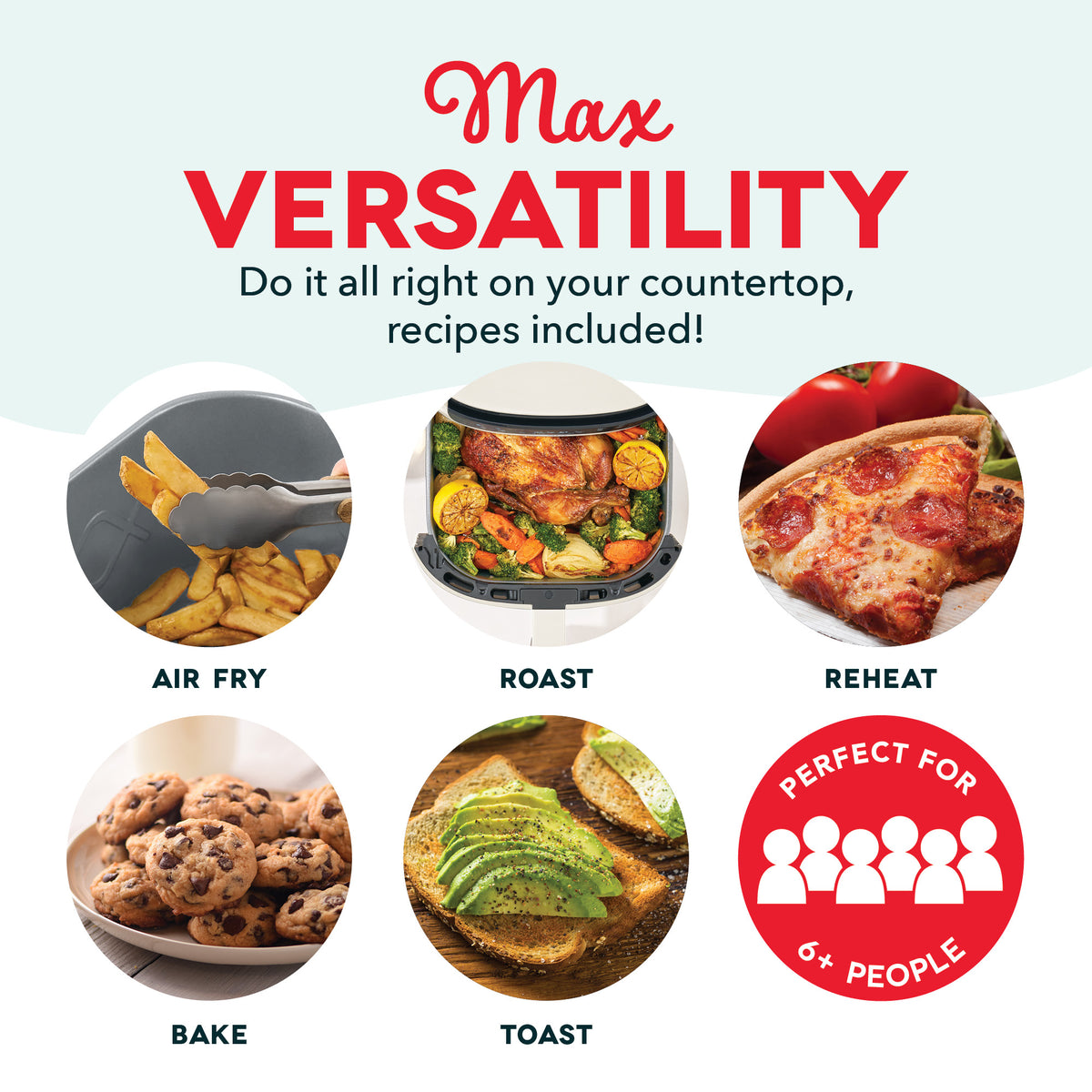 Tasti-Crisp™ 8QT Max Pro Ceramic Air Fryer Air Fryer Dash