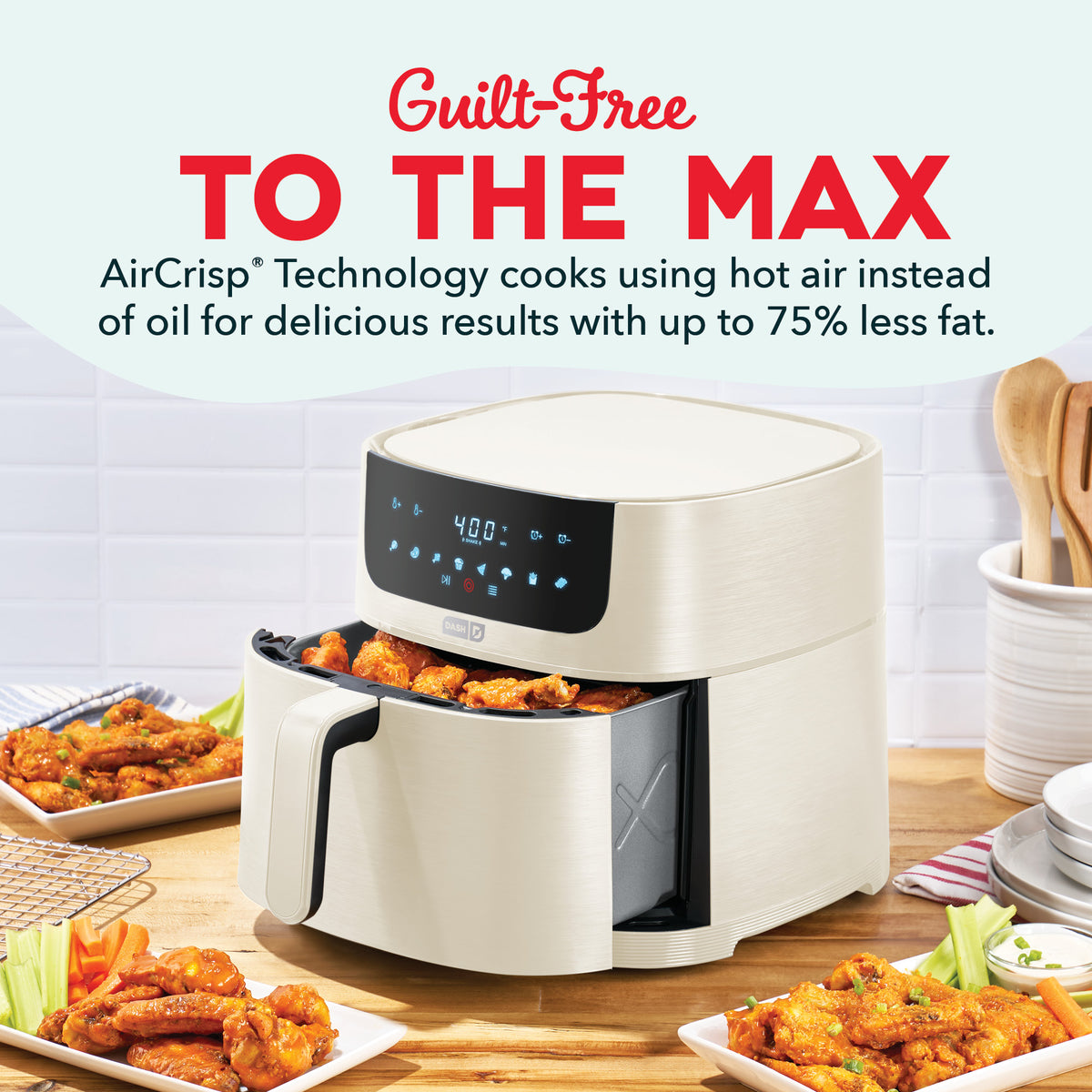 Tasti-Crisp™ 8QT Max Pro Ceramic Air Fryer Air Fryer Dash