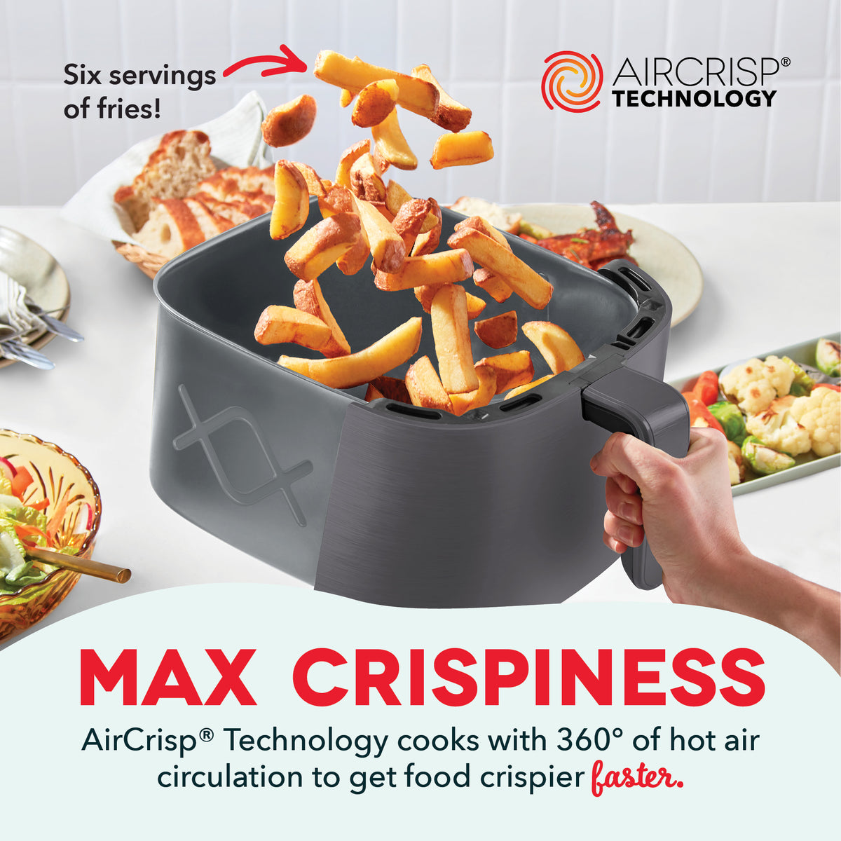 Tasti-Crisp™ 8QT Max Pro Ceramic Air Fryer Air Fryer Dash