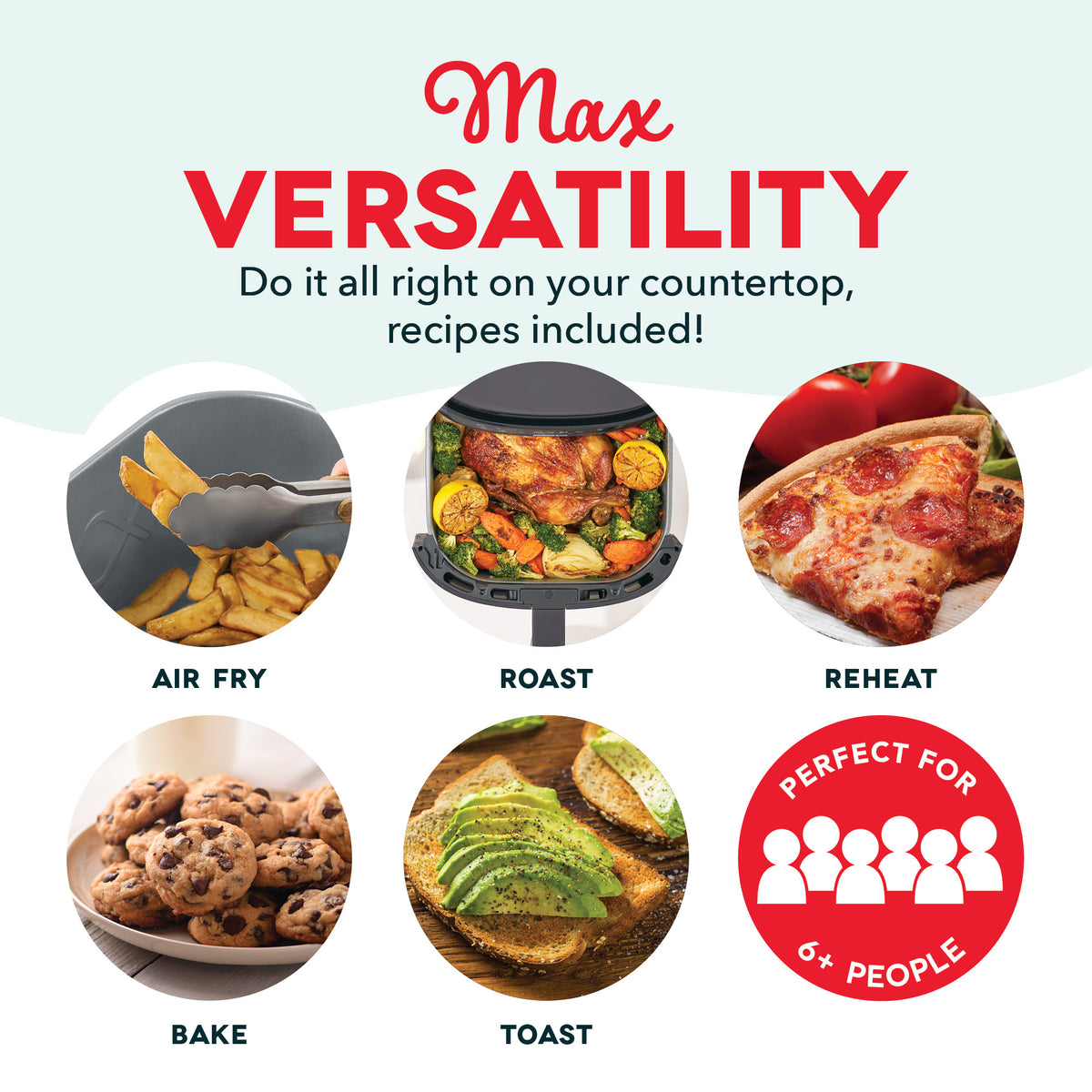 Tasti-Crisp™ 8QT Max Pro Ceramic Air Fryer Air Fryer Dash