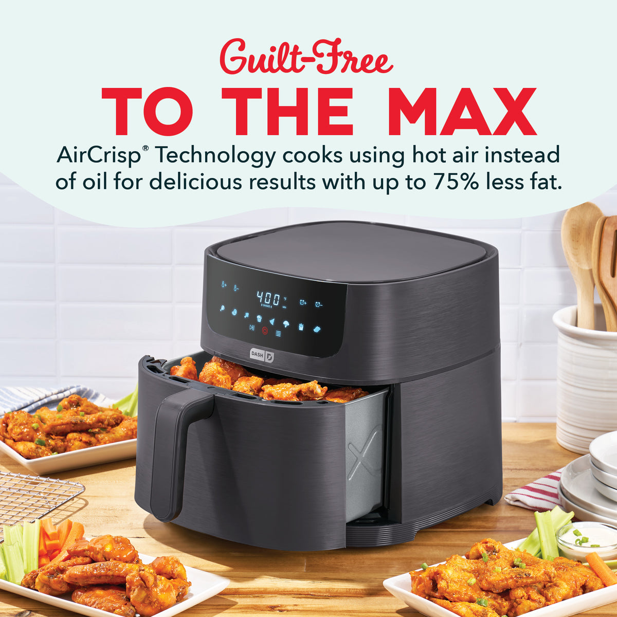Tasti-Crisp™ 8QT Max Pro Ceramic Air Fryer Air Fryer Dash