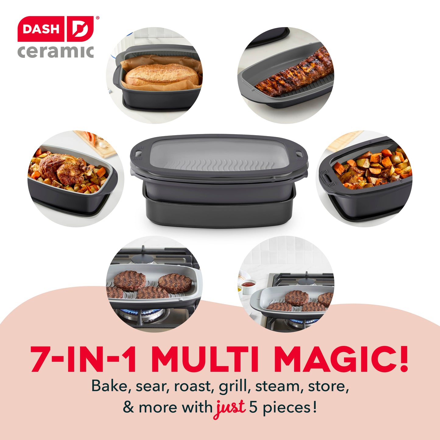 SmartStore™ 7-in-1 Multipurpose Cookware + Steamer Set cookware Dash   