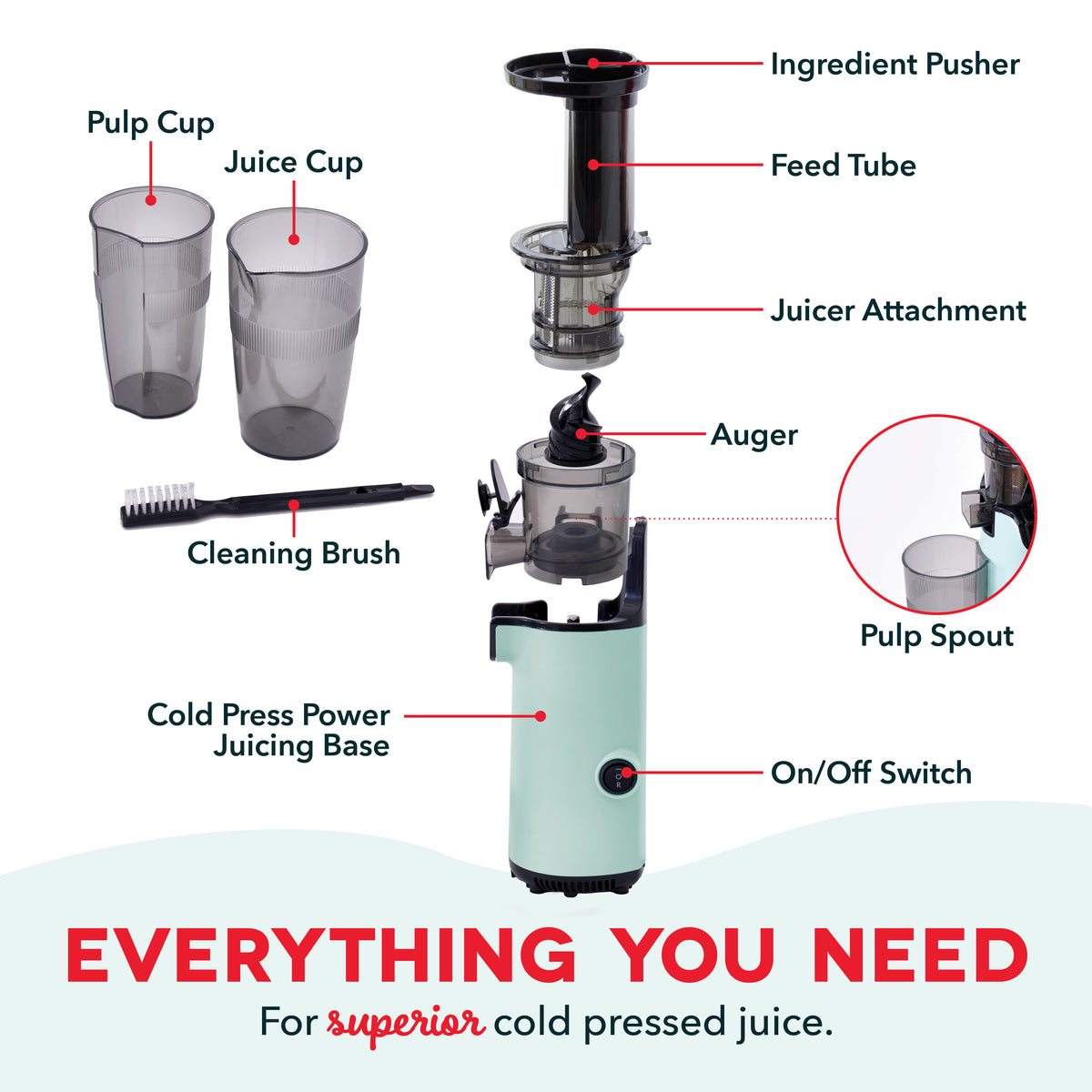 Compact Cold Press Power Juicer Juicers Dash