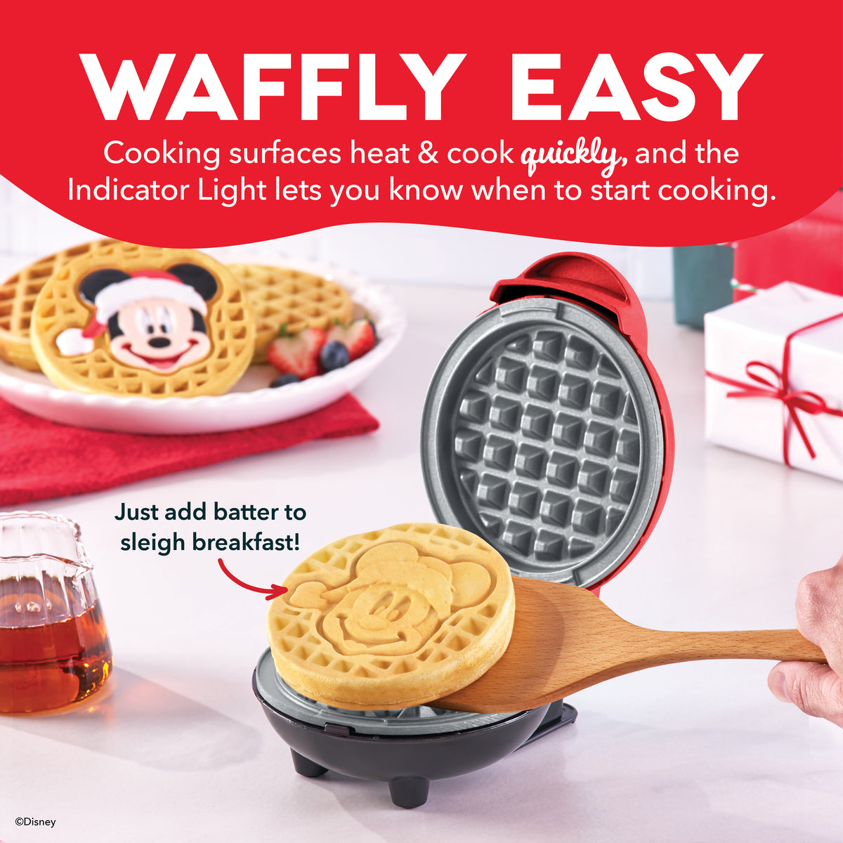 Mickey Mouse Santa Mini Waffle Maker mini makers Disney | Dash