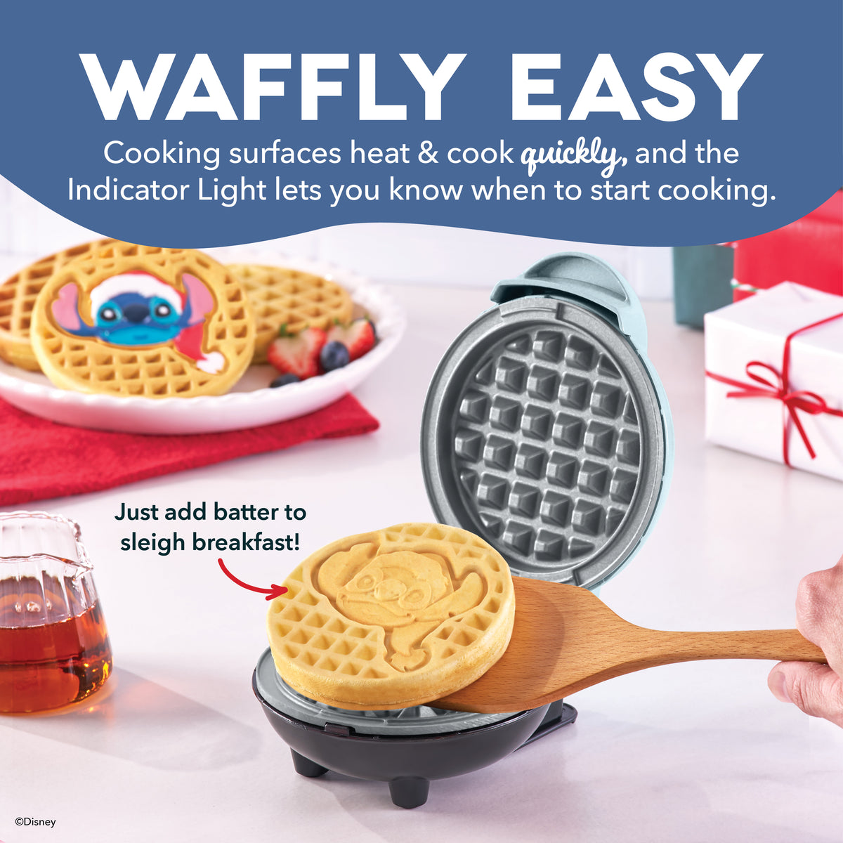 Stitch Santa Mini Waffle Maker mini makers Disney | Dash