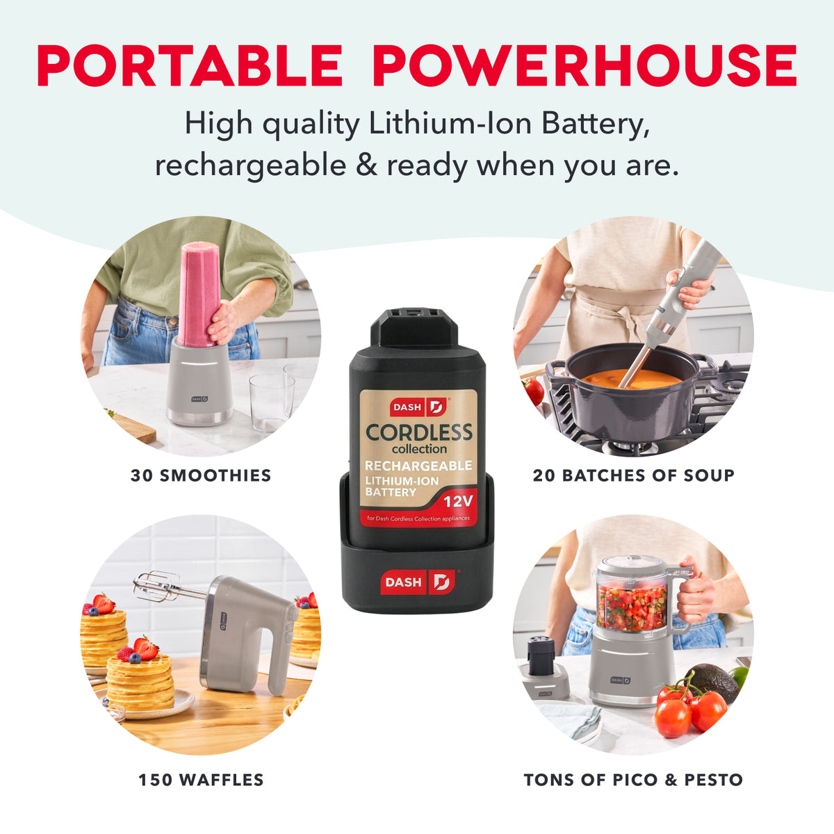Cordless Lithium-Ion Battery Parts & Accessories Dash