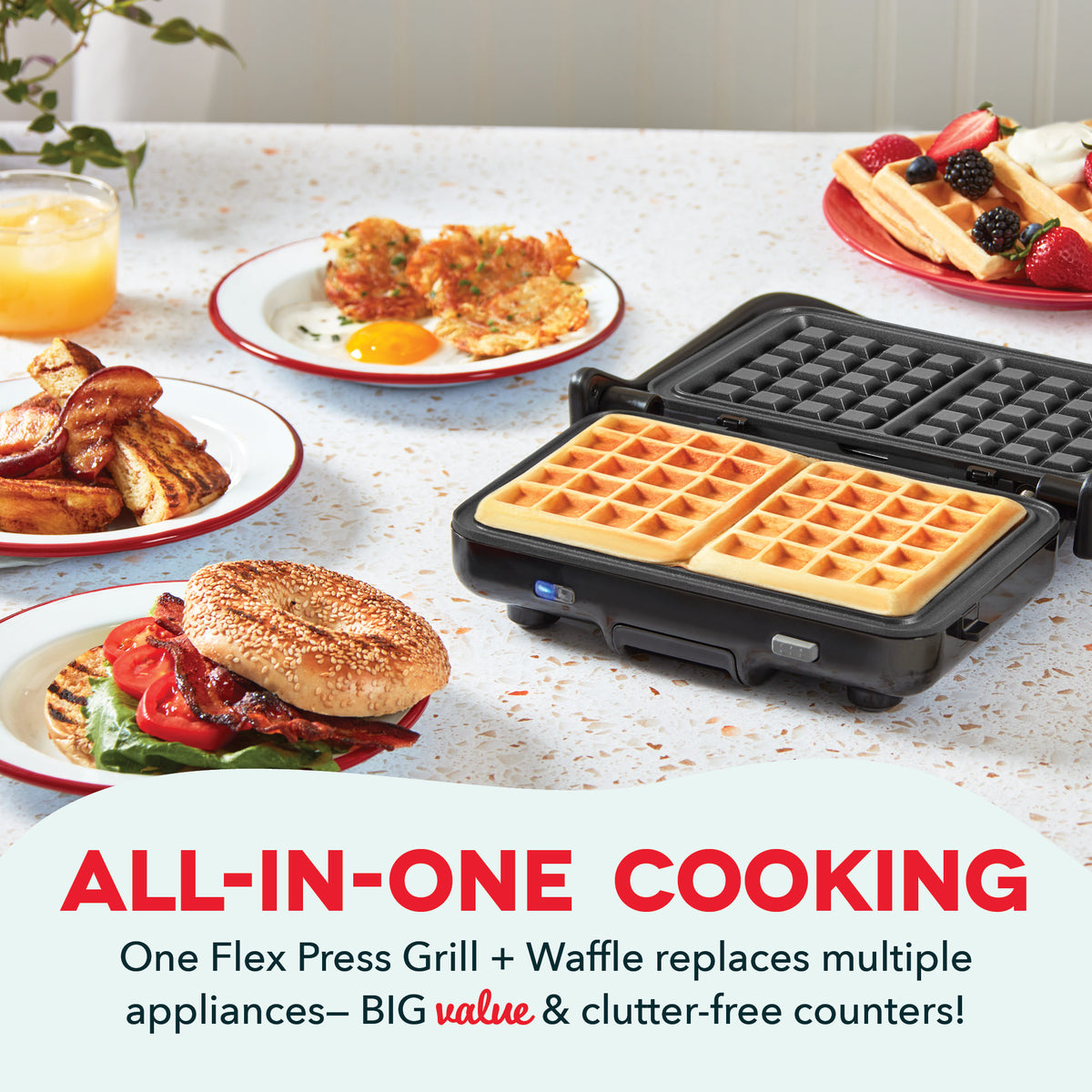 MultiMaker® Flex Press Grill System Griddles and Panini Presses Dash
