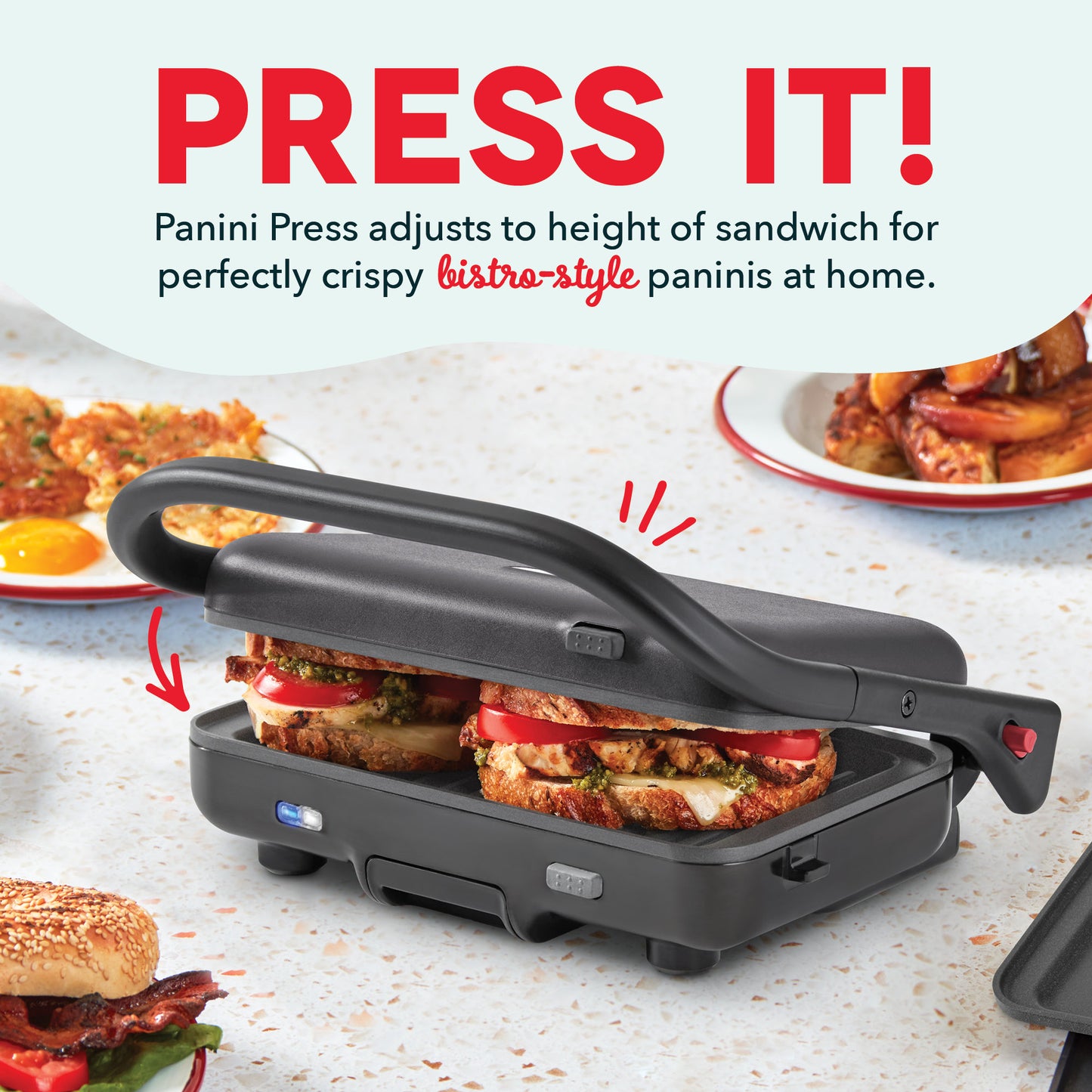 MultiMaker™ Flex Press Grill System: Grill & Griddle Griddles and Panini Presses Dash   