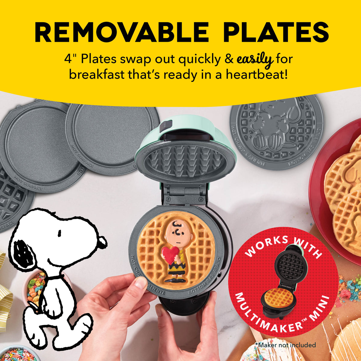 Peanuts® MultiMaker® Removable Plate Sets mini makers Dash