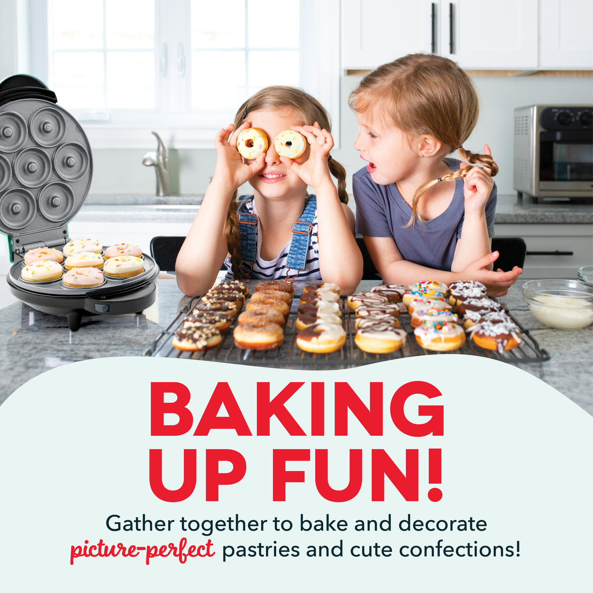 MultiMaker® Treat Maker System: Waffle Bite, Mini Donut, Mini Cupcake Waffle Maker Dash