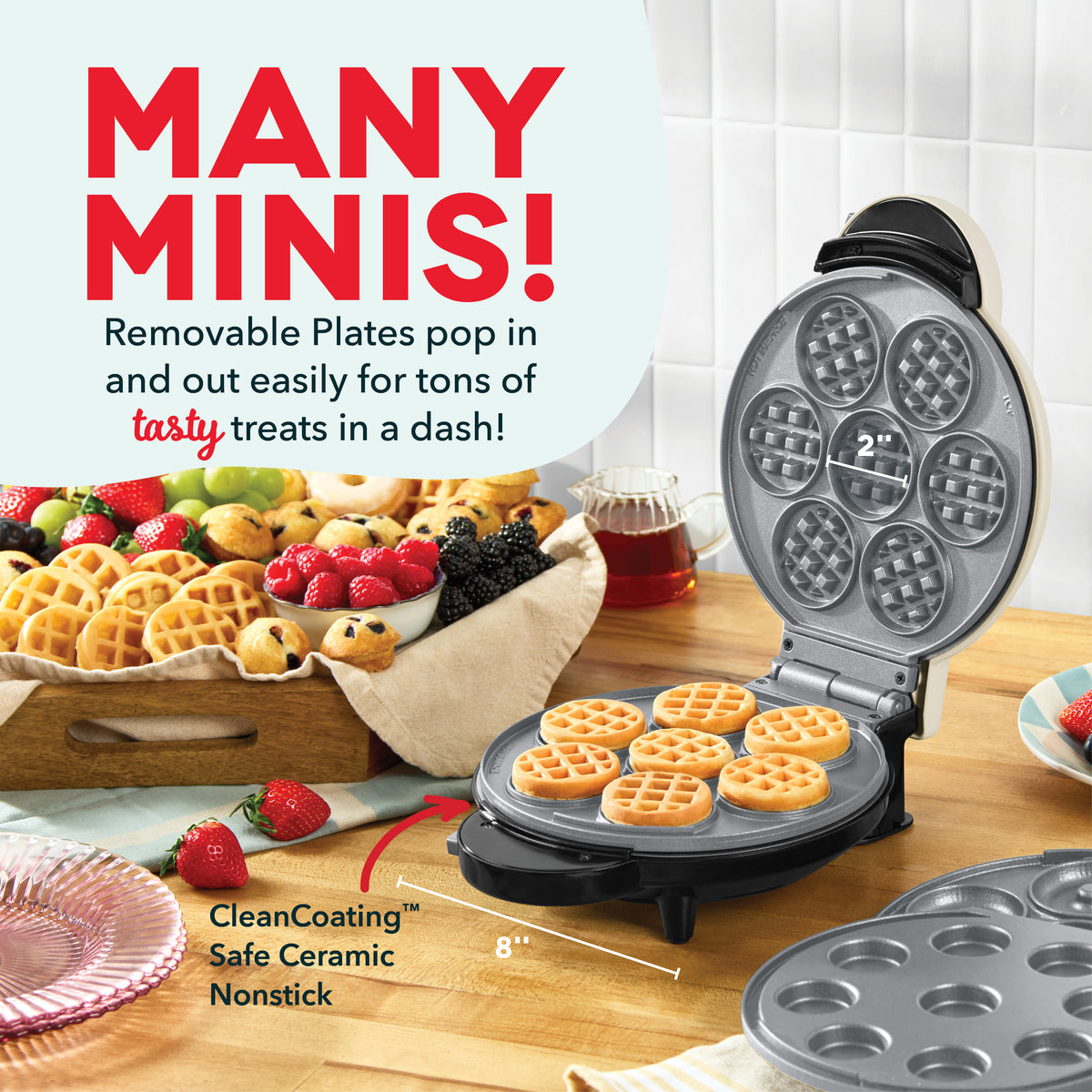 MultiMaker® Treat Maker System: Waffle Bite, Mini Donut, Mini Cupcake Waffle Maker Dash