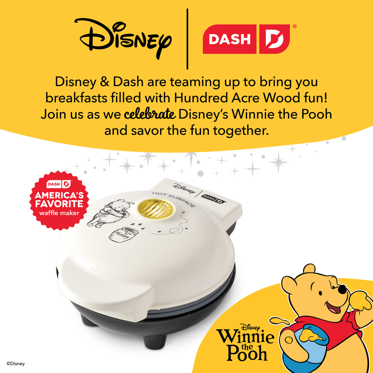 Winnie the Pooh Mini Waffle Maker mini makers Disney | Dash
