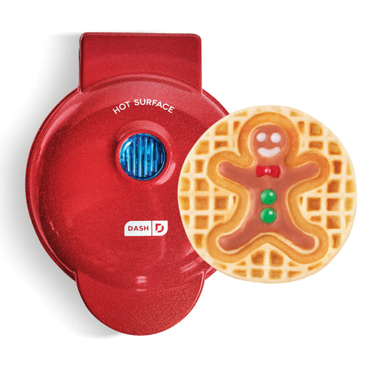 Gingerbread Man Mini Waffle Maker mini makers Dash Red