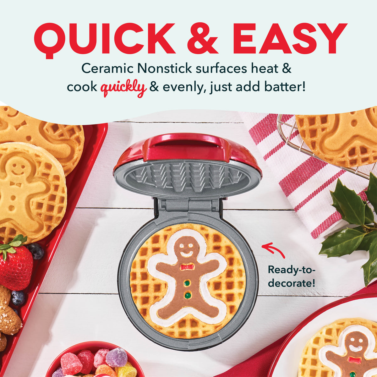 Gingerbread Man Mini Waffle Maker mini makers Dash