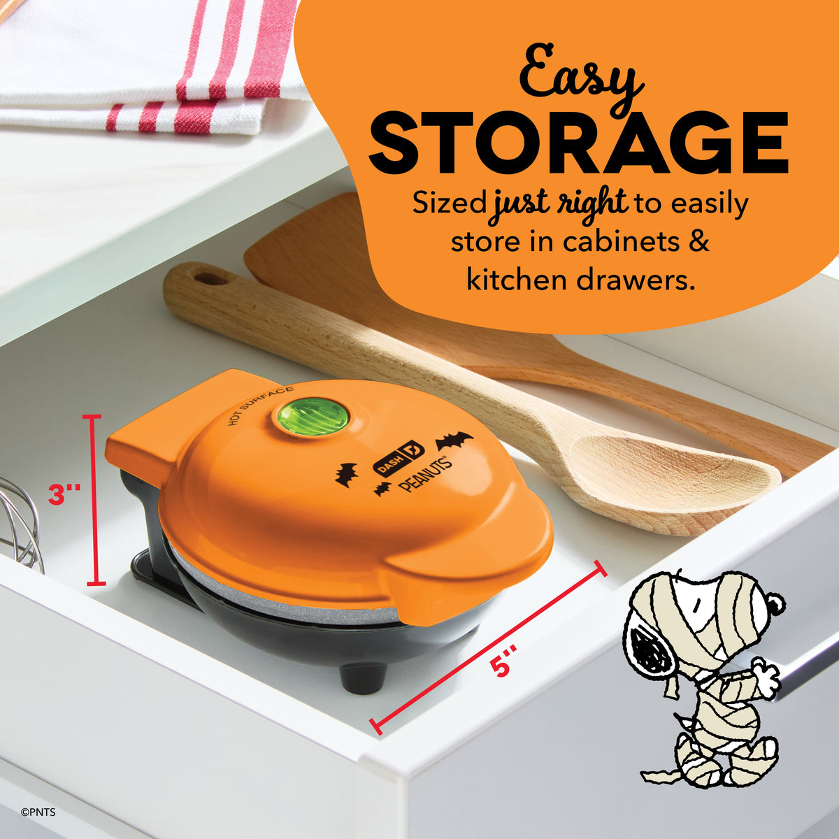 Peanuts® x Dash Snoopy Jack-o-Lantern Mini Waffle Maker mini makers Dash