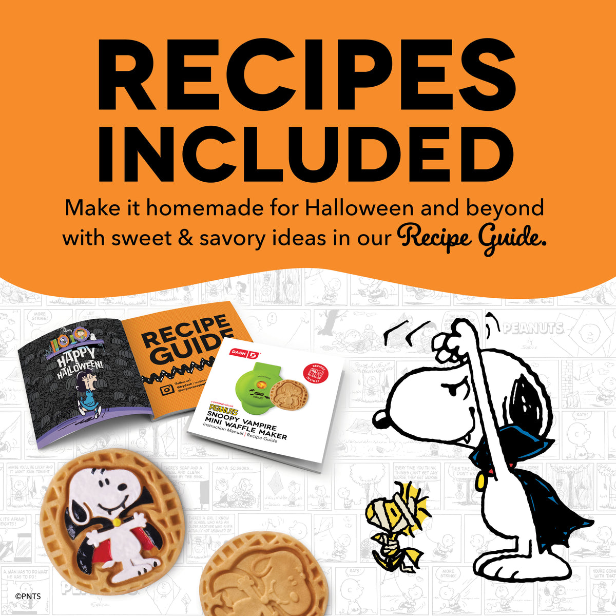 Peanuts® x Dash Snoopy Vampire Mini Waffle Maker mini makers Dash
