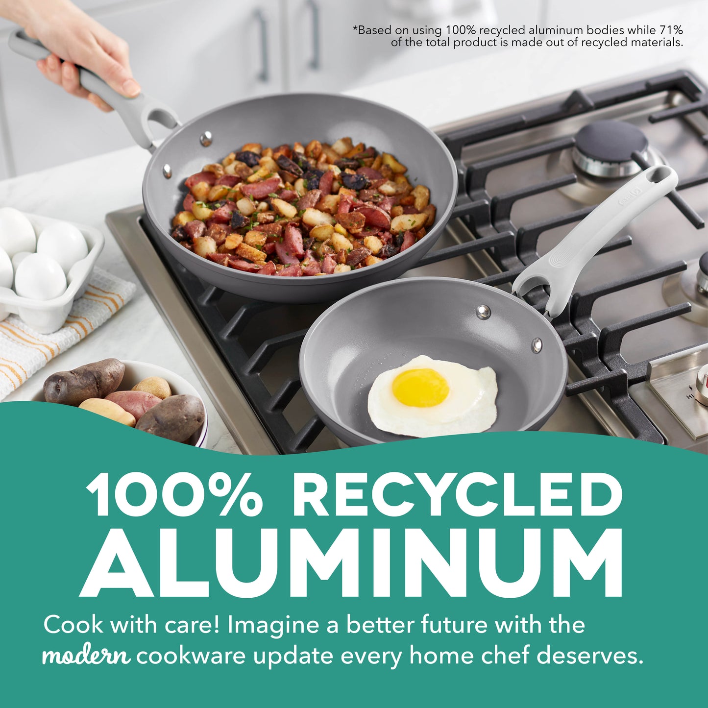 Dream Green Recycled Aluminum 8"/10" Fry Pan Set cookware Dash   