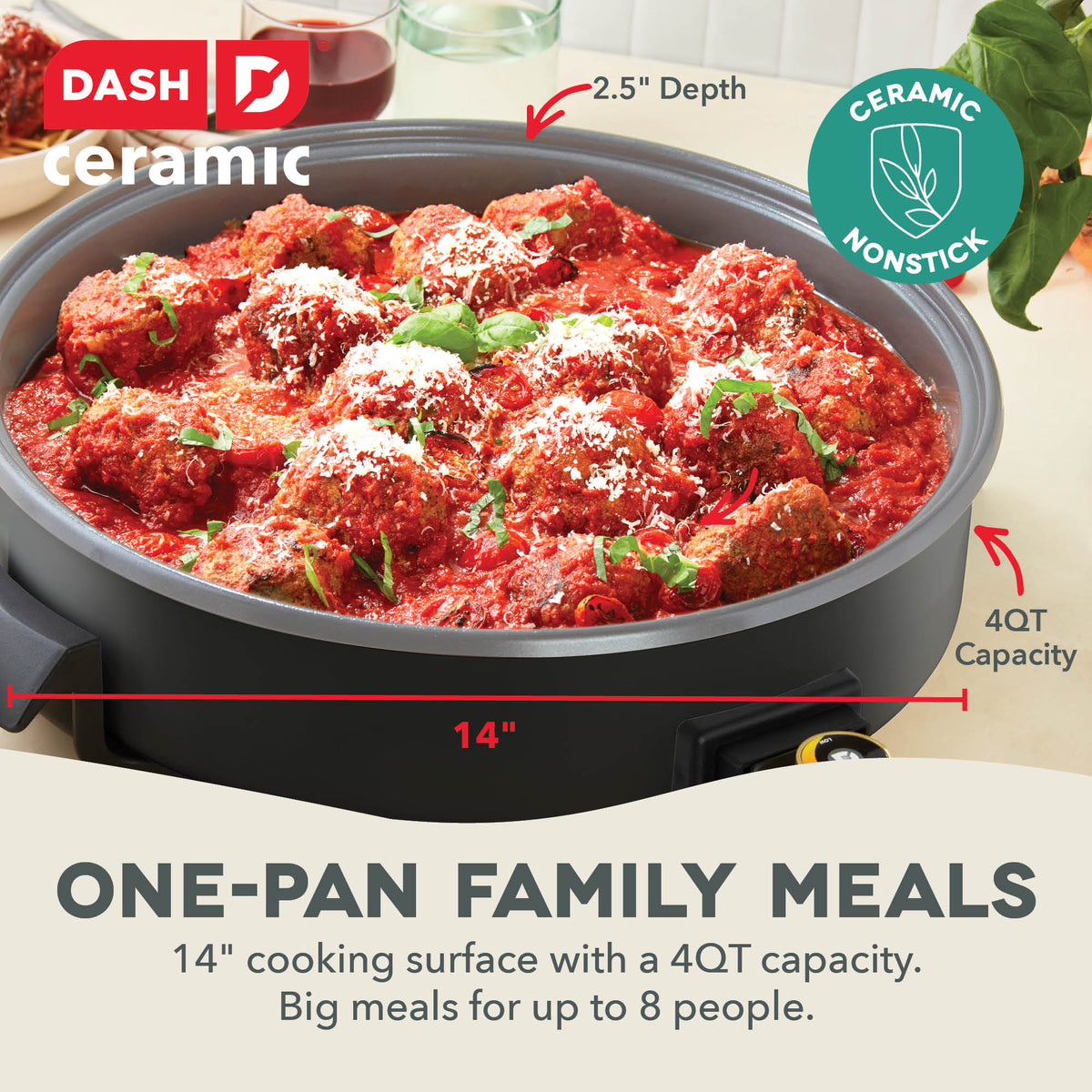 Ceramic Nonstick Family Size Skillet cookware Dash