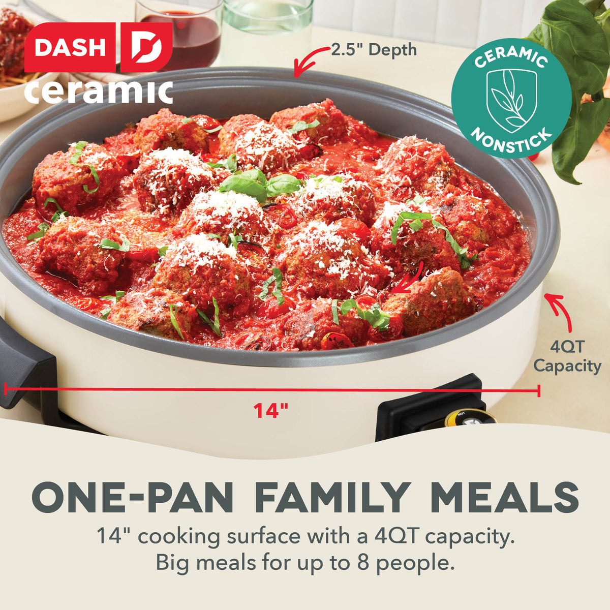 Ceramic Nonstick Family Size Skillet cookware Dash