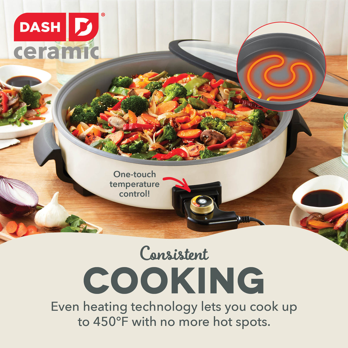 Ceramic Nonstick Family Size Skillet cookware Dash