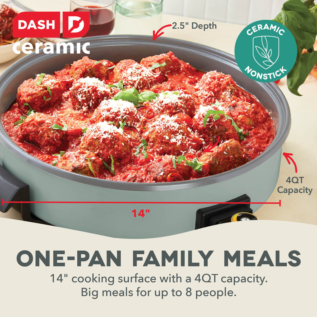 Ceramic Nonstick Family Size Skillet cookware Dash