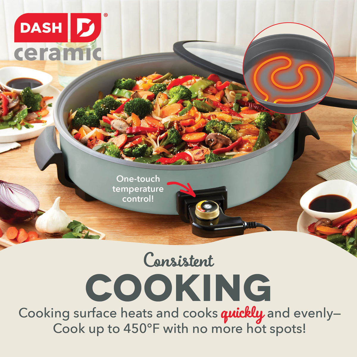 Ceramic Nonstick Family Size Skillet cookware Dash