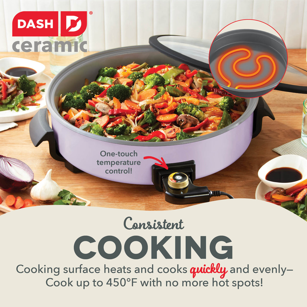 Ceramic Nonstick Family Size Skillet cookware Dash