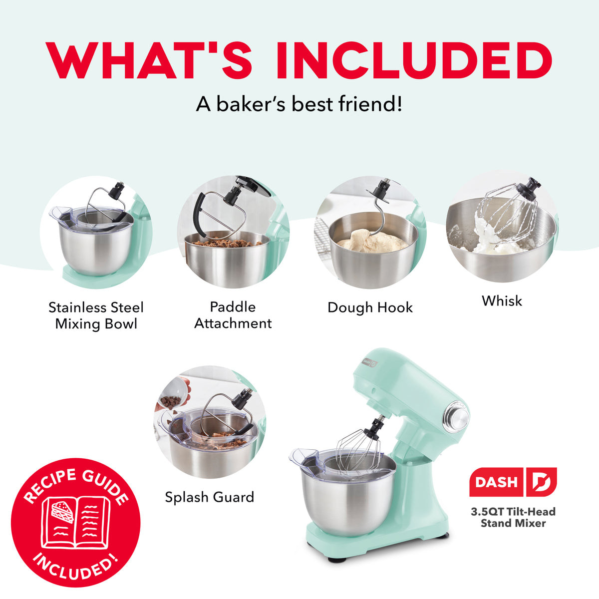 3.5 Qt Tilt Head Stand Mixer mixers Dash