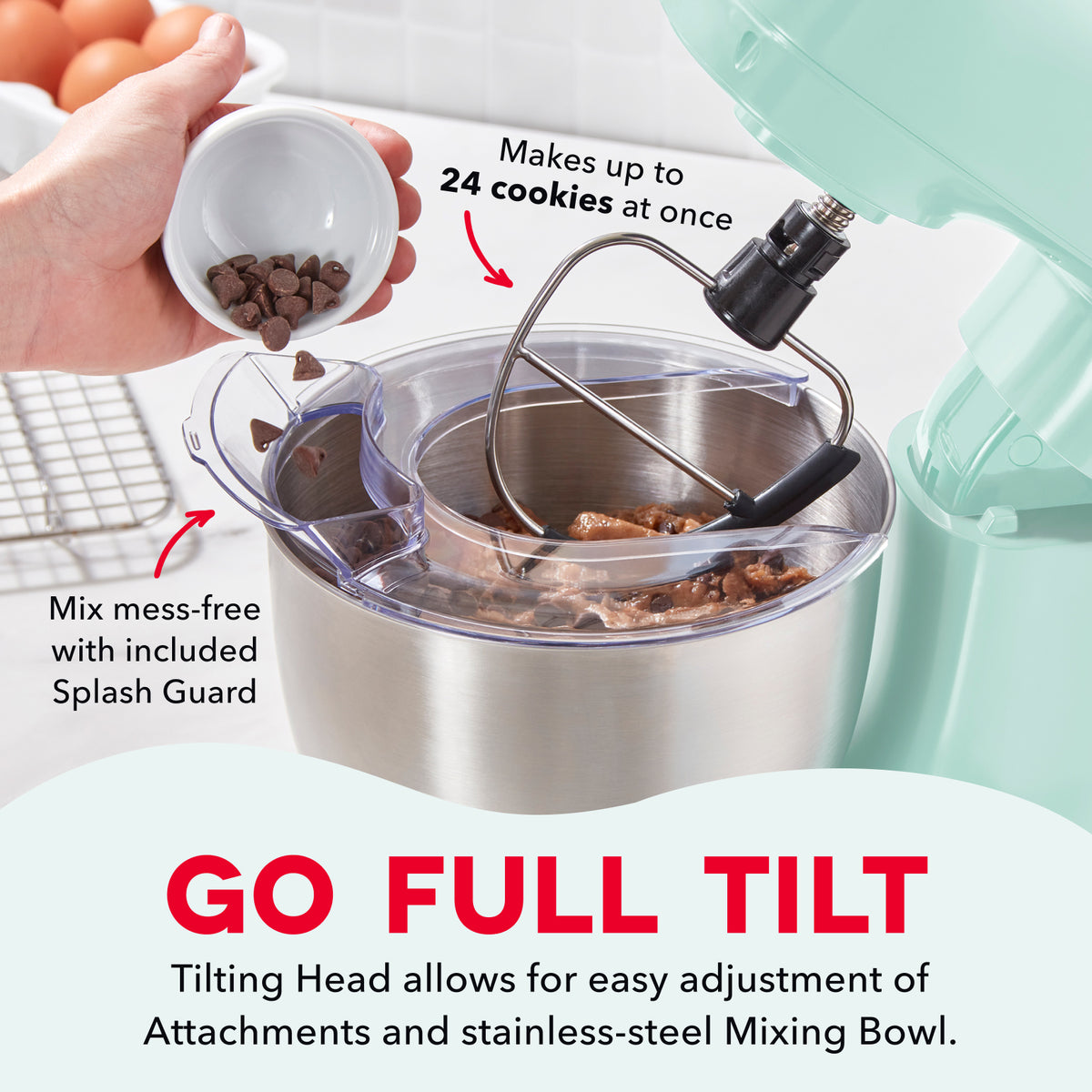 3.5 Qt Tilt Head Stand Mixer mixers Dash