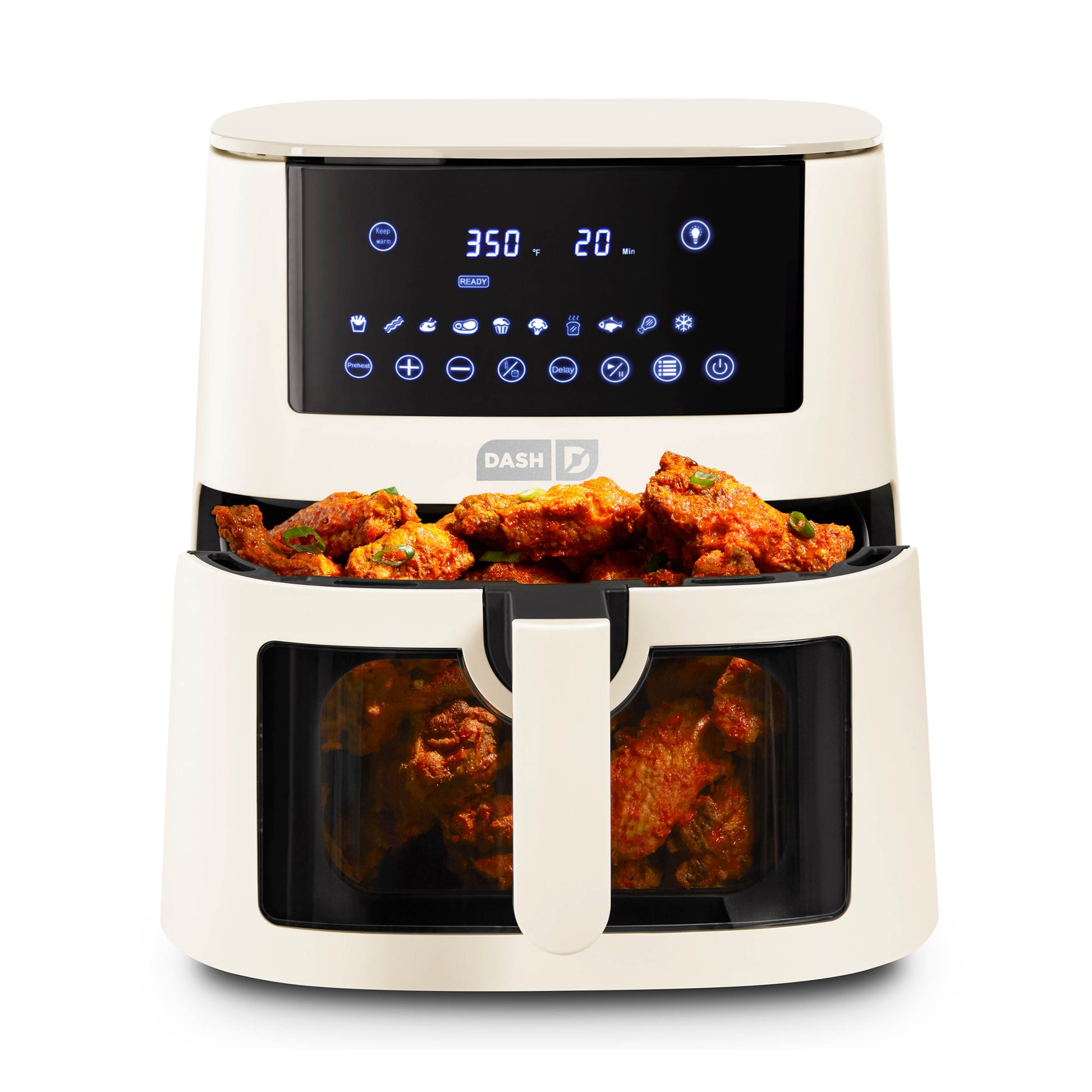 7qt Clear View Digital Air Fryer Air Fryer Dash Cream  