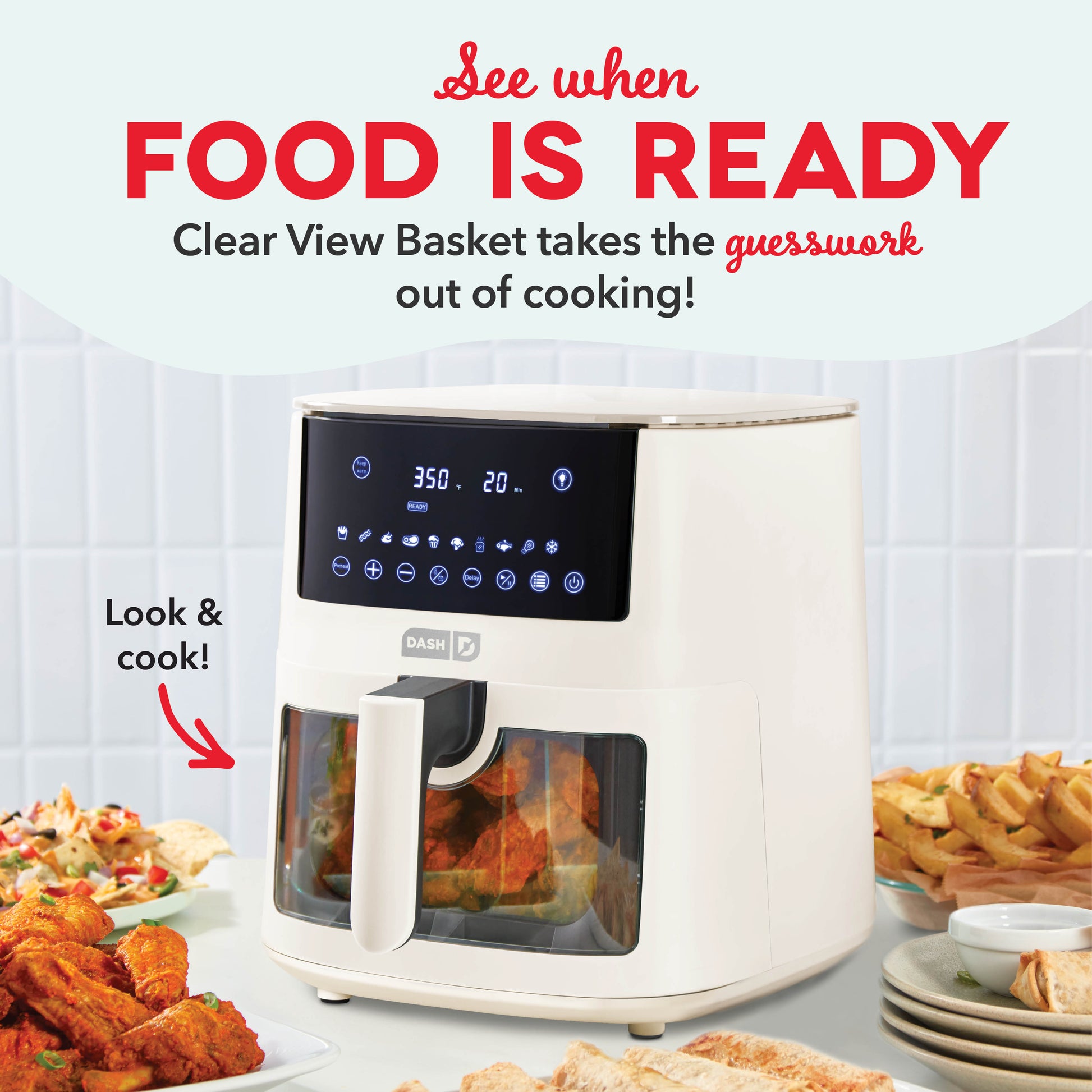 7qt Clear View Digital Air Fryer Air Fryer Dash   