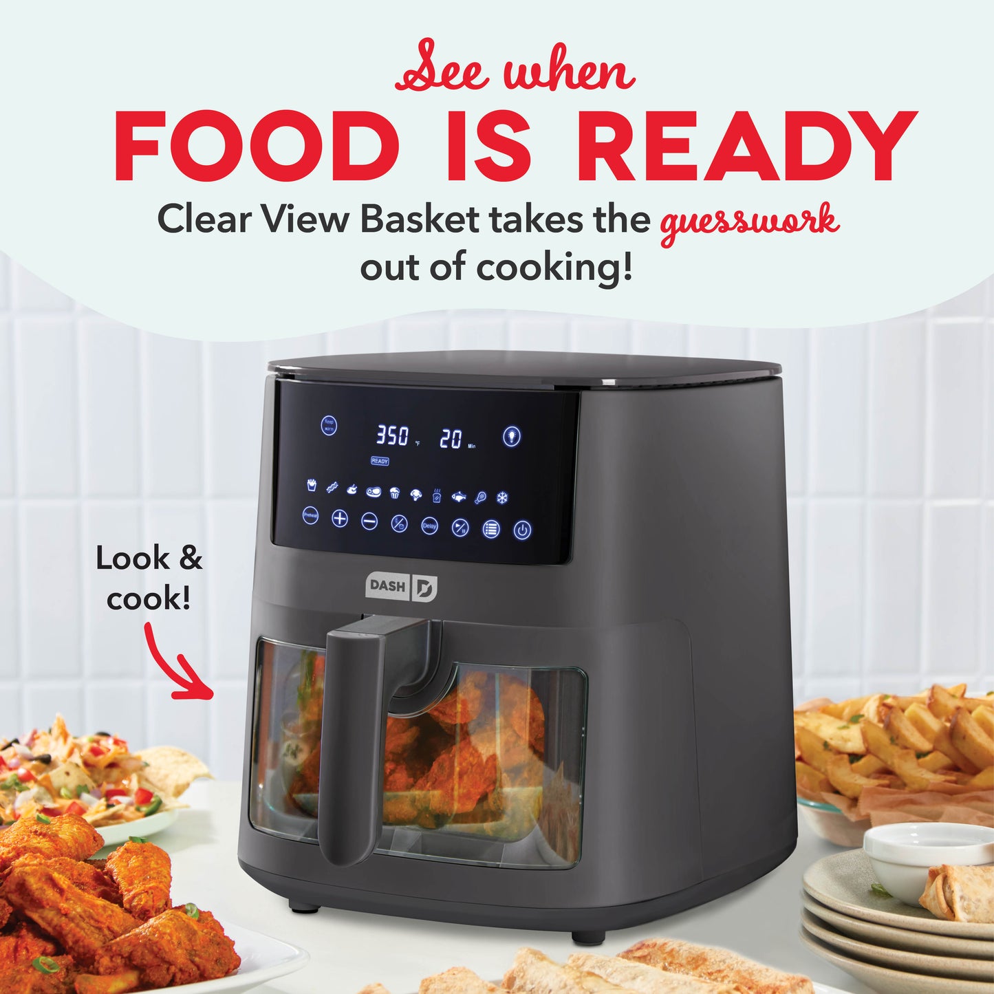 7qt Clear View Digital Air Fryer Air Fryer Dash   