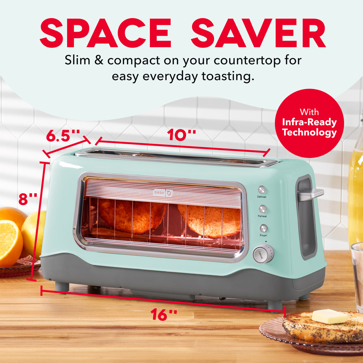 Clear View Toaster Toasters and Ovens Dash