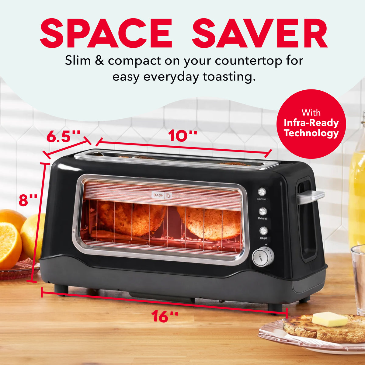 Clear View Toaster Toasters and Ovens Dash