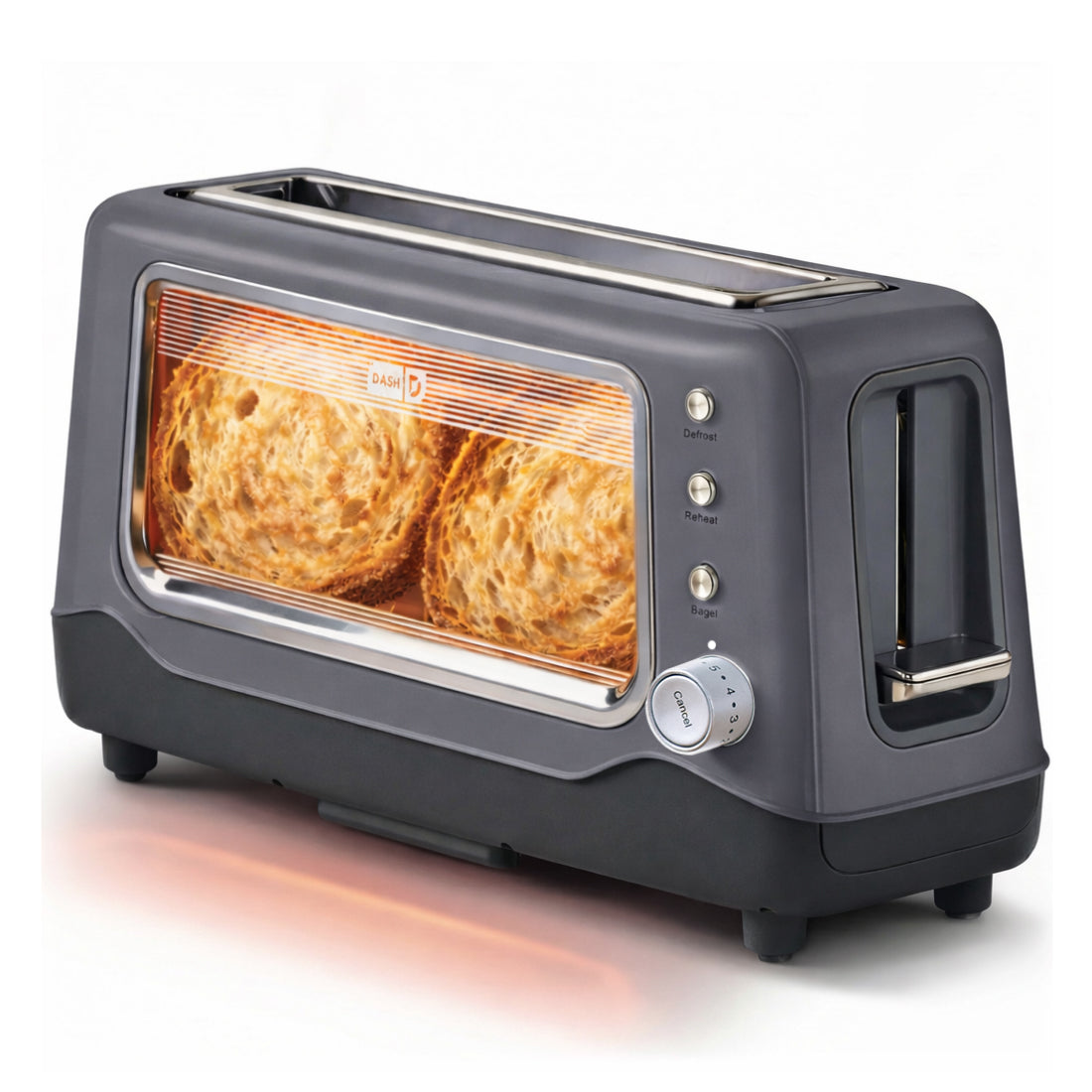 Clear View Toaster Toasters and Ovens Dash Cool Grey