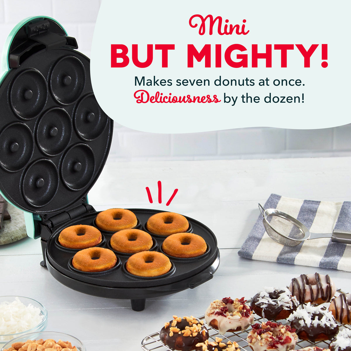 Mini Donut Maker | Cooks 7 Donuts in Minutes | Dash