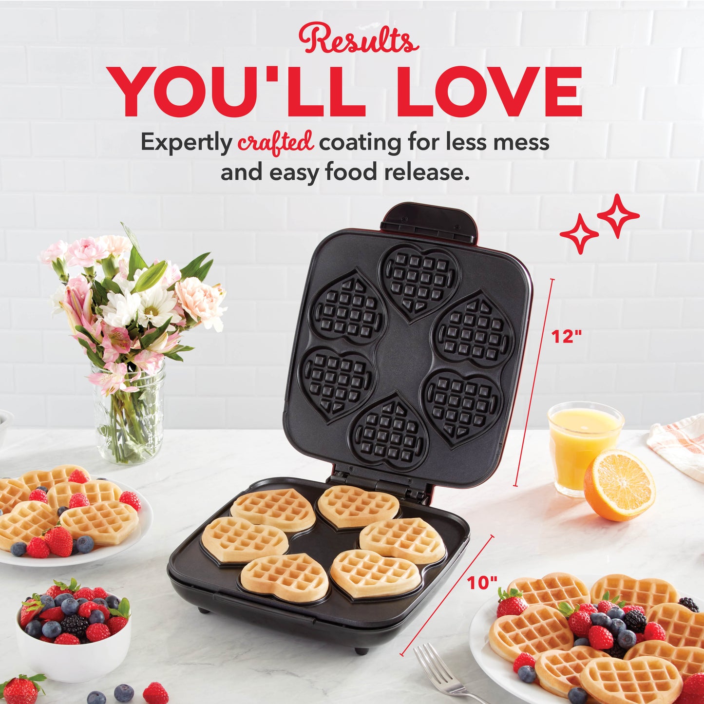 Multi Mini Heart Waffle Maker Dash