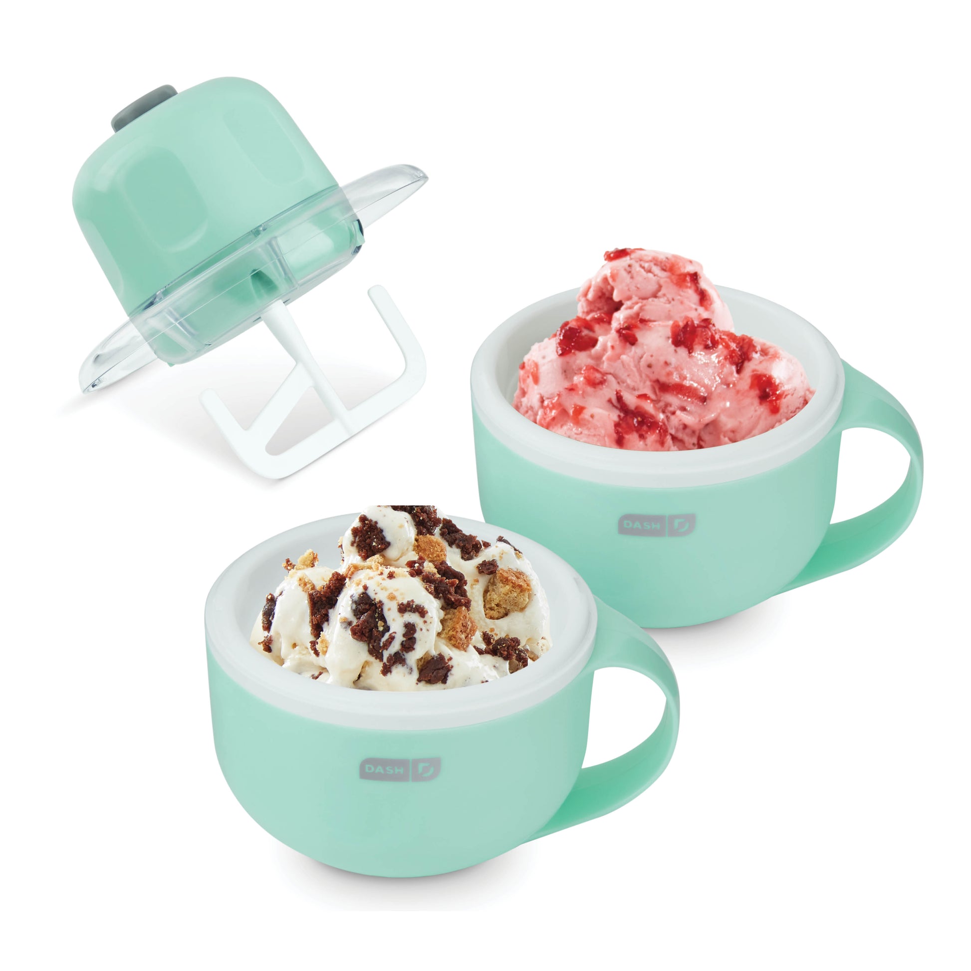 Dash My Mug Ice Cream Maker, for Ice Cream, Gelato, Sorbet, Frozen Yogurt, and Custom Mix-Ins, with (2) Bowls