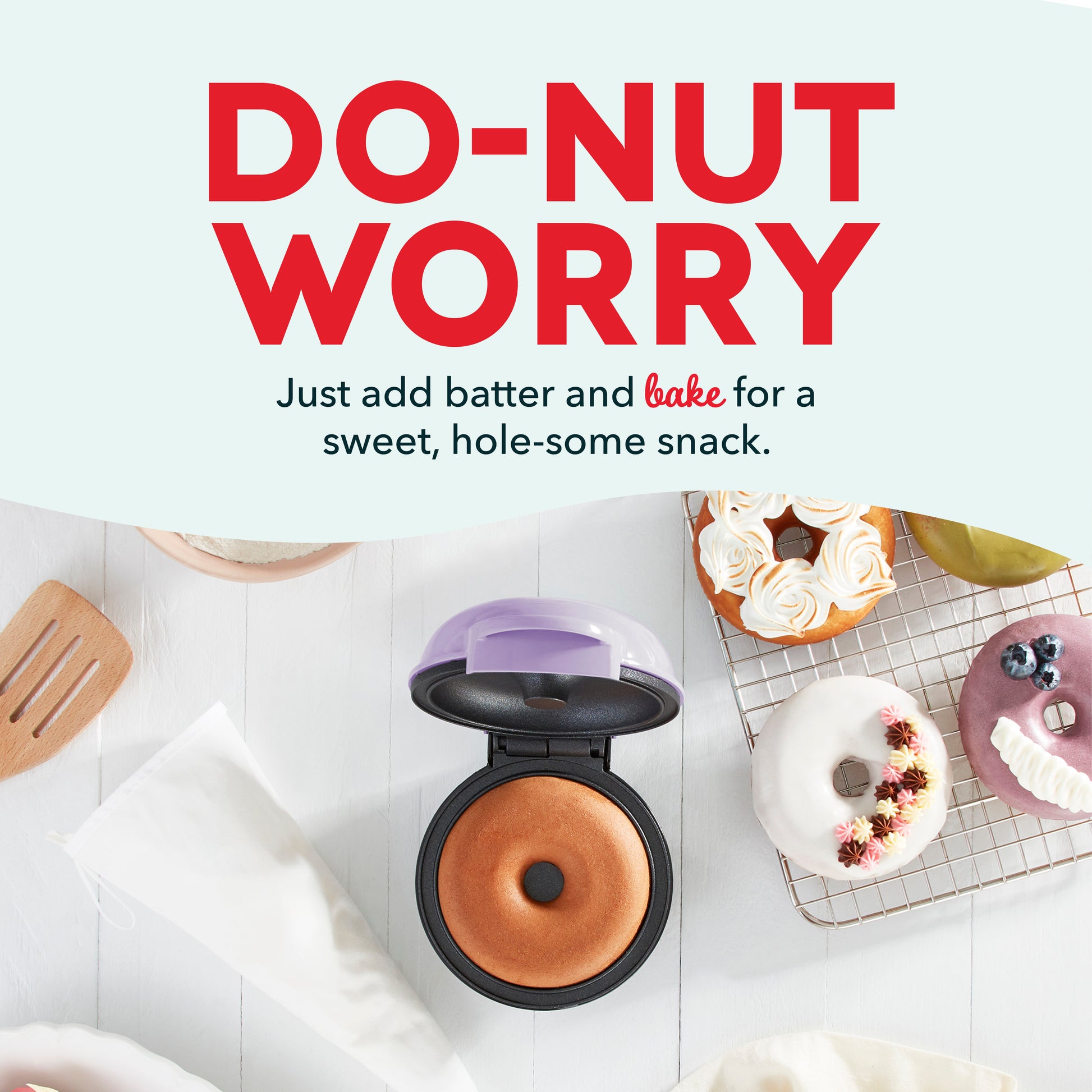 Dash Express Mini Donut Maker Non Stick Open Box Recipe Guide