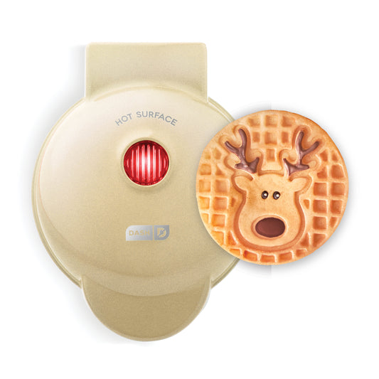 Reindeer Mini Waffle Maker mini makers Dash Gold  