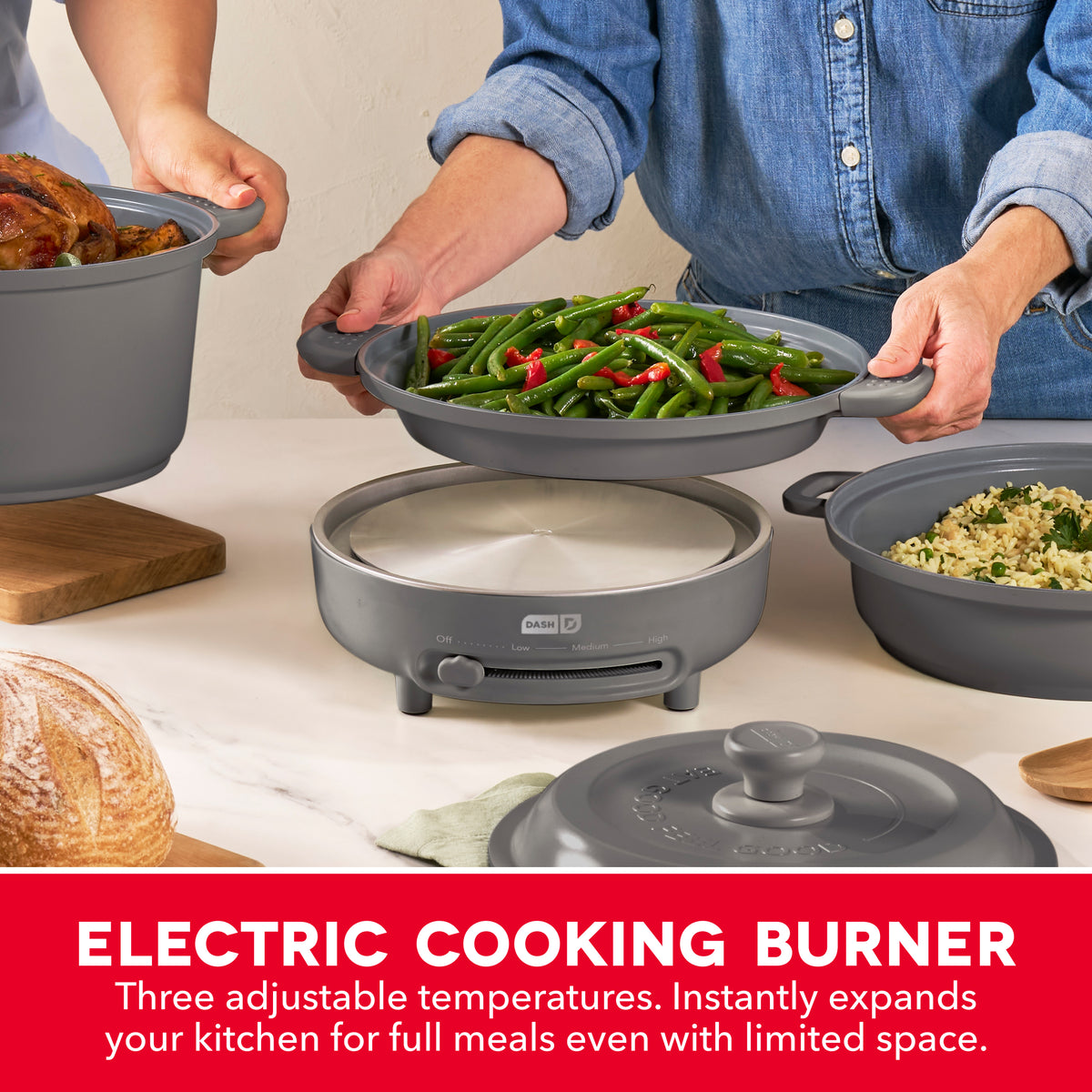 Stacks Ceramic Cookware Set with Electric Burner cookware Dash