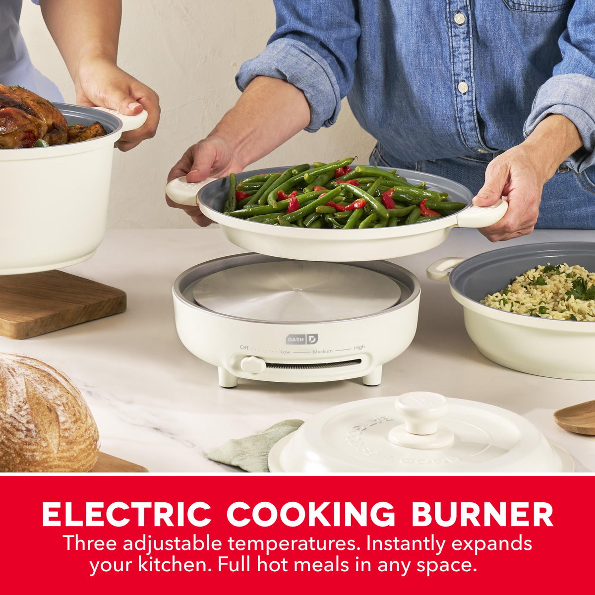 Stacks Ceramic Cookware Set with Electric Burner cookware Dash