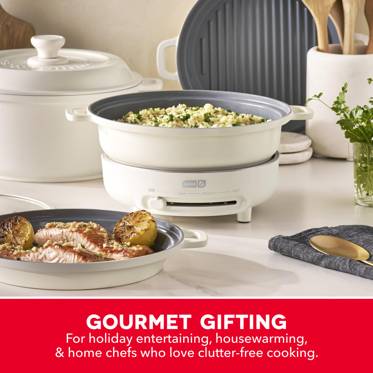 Stacks Ceramic Cookware Set with Electric Burner cookware Dash