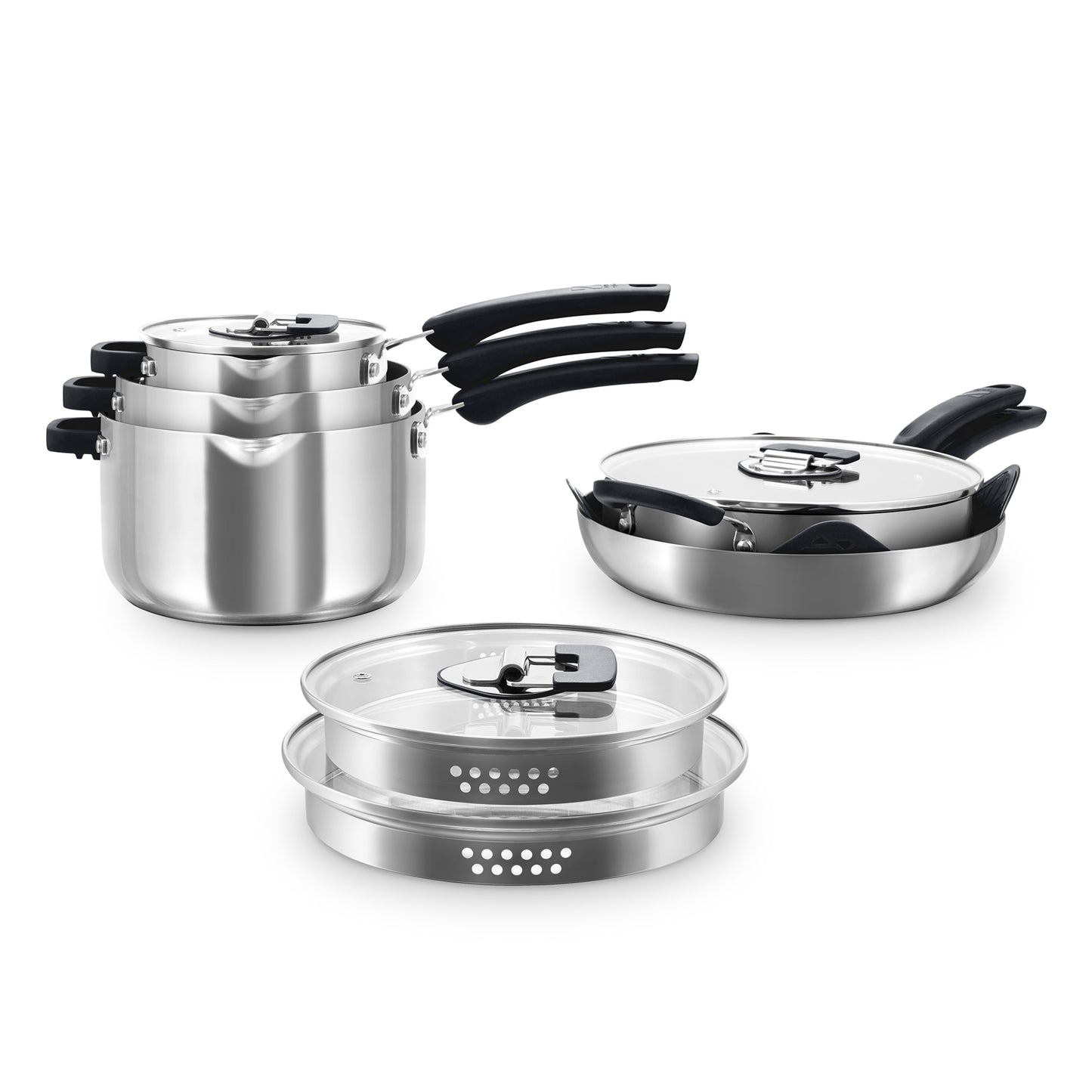Zakarian by Dash Trupro 10PC Stainless Steel Cookware Set cookware Zakarian by Dash Black  