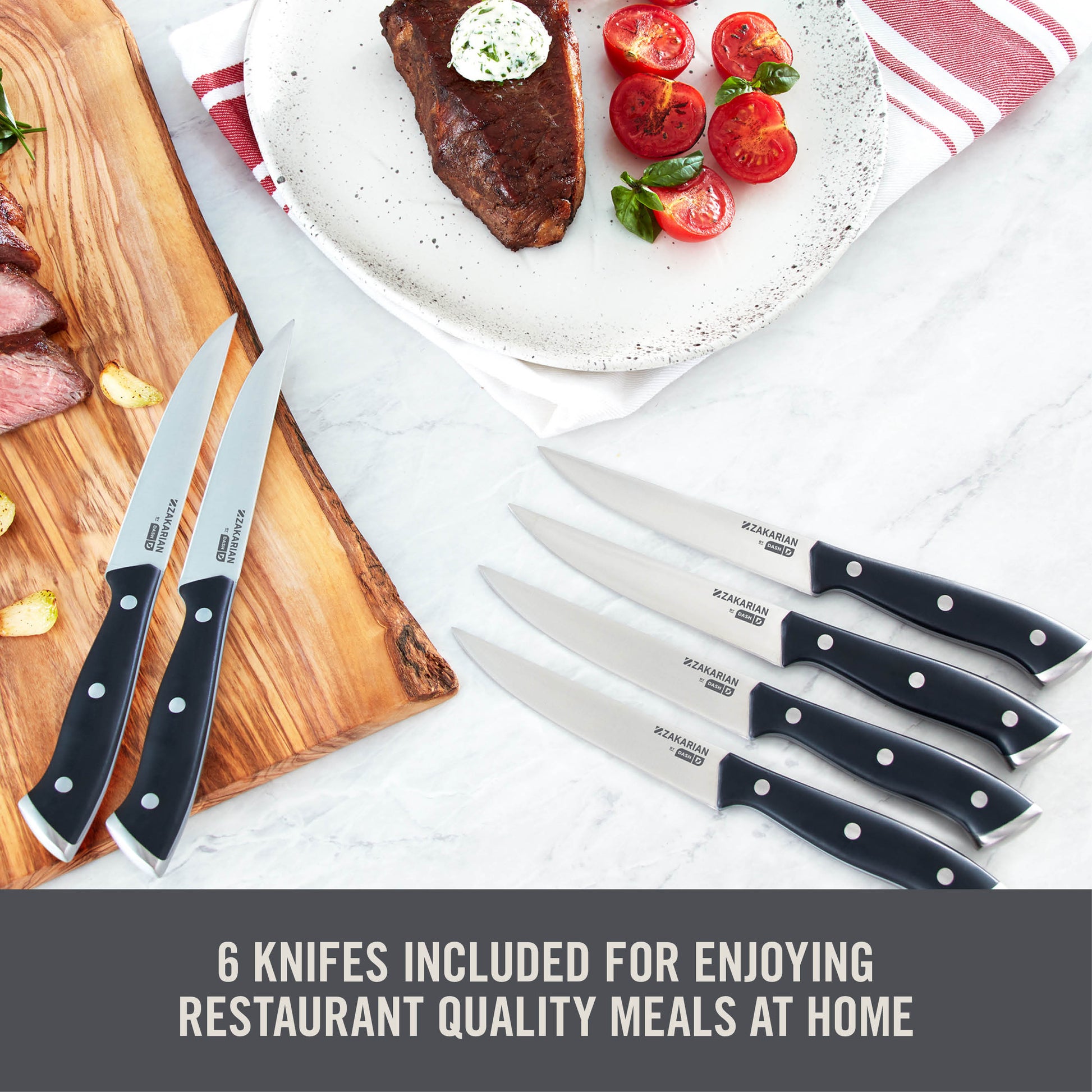 Cook N Home 8-Piece Steak House Style Steak Knife Set, Stainless Steel