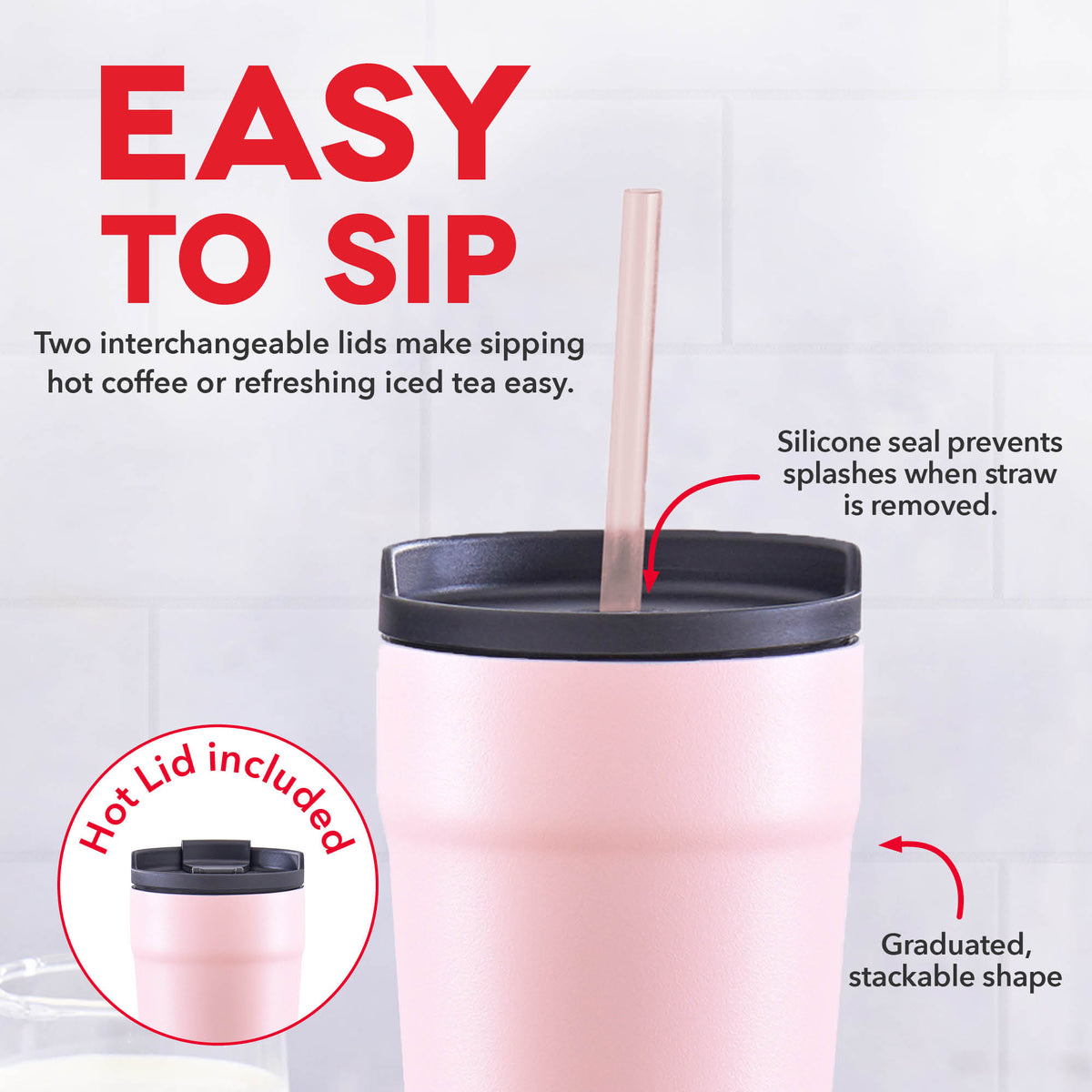 2-in-1 Spill-Proof Insulated Tumbler coffee-tea Dash