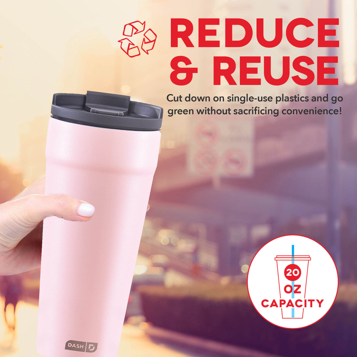 2-in-1 Spill-Proof Insulated Tumbler coffee-tea Dash