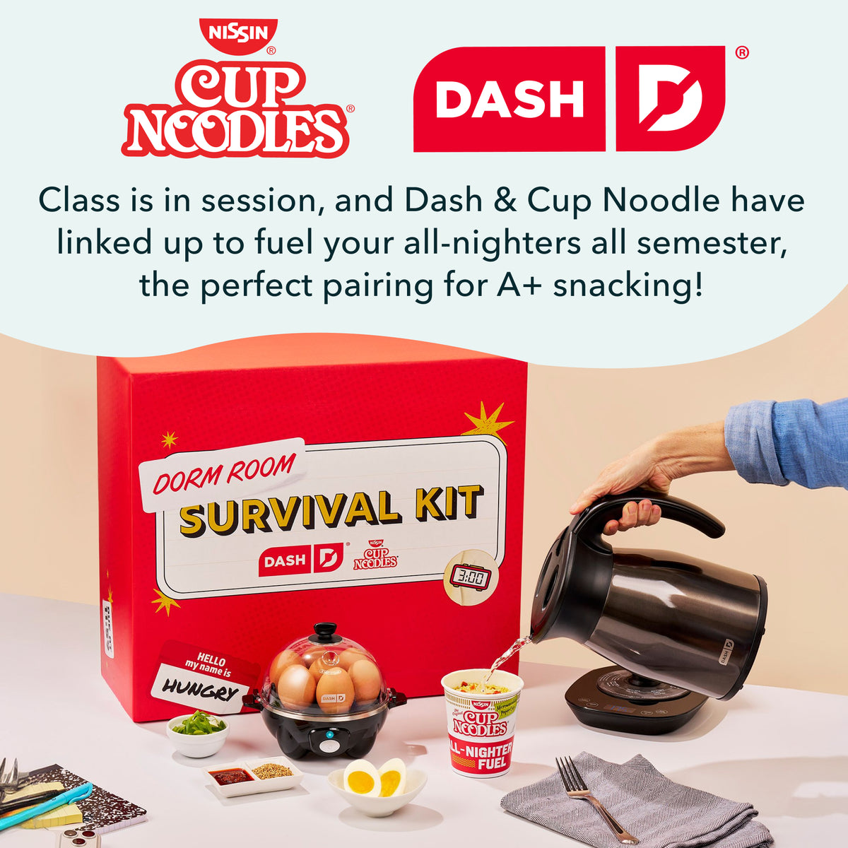 Cup Noodles x Dash Dorm Survival Kit egg-cookers Dash